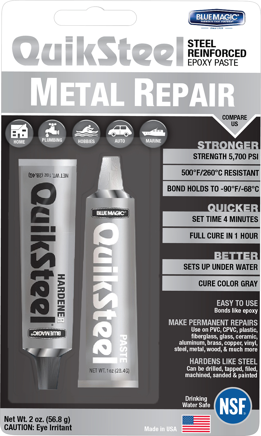 Superfast Steel Epoxy Putty Stick - Fast Metal, Steel & Iron Repair